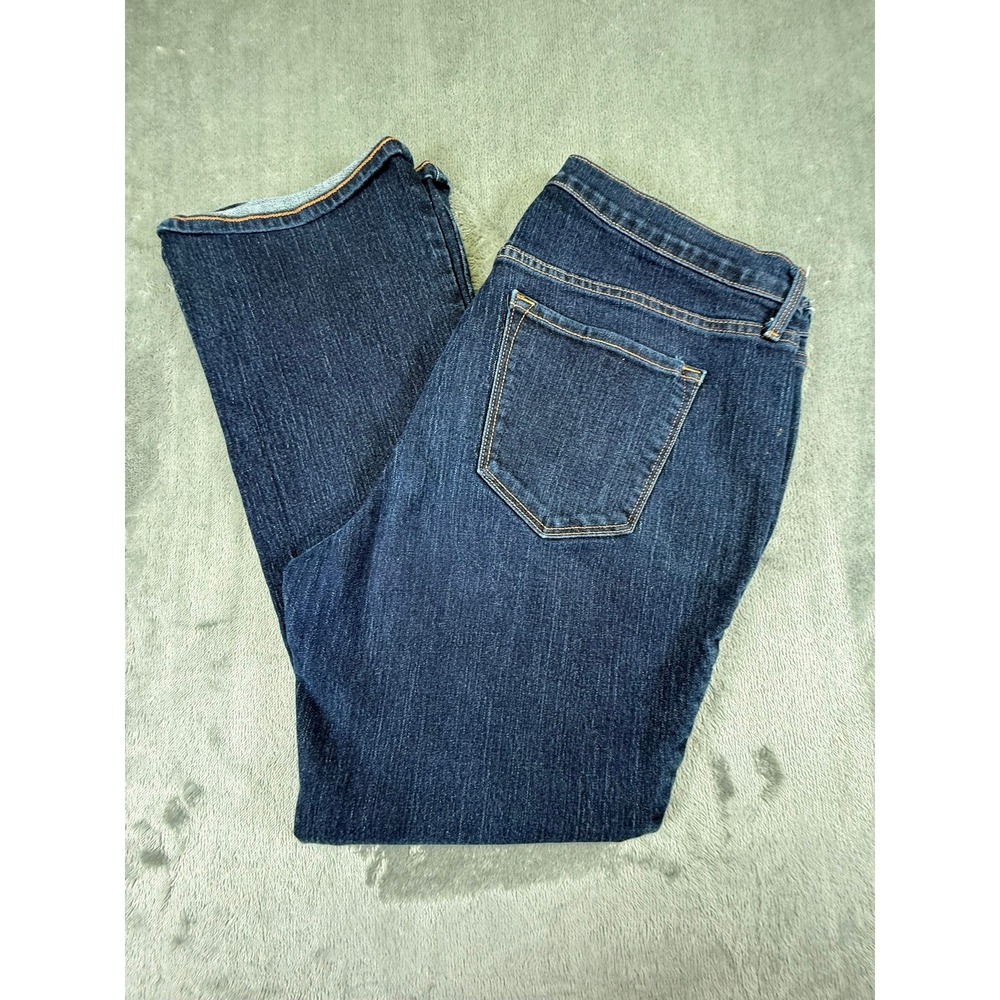 Old Navy Curvy Boot-Cut Jeans Womens 16 Short Dark Rinse Stretch Denim Indigo